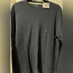 NWT- American Eagle Outfitters Dark Blue Long Sleeve Crewneck Thermal